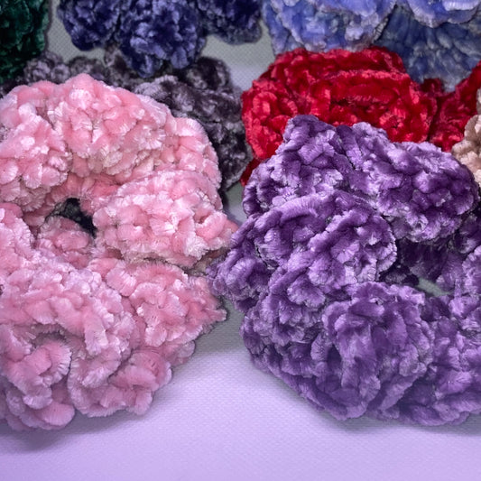 Velvet Crochet Scrunchies